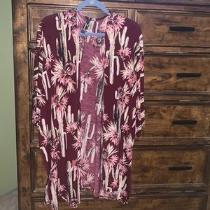 Cactus print kimono